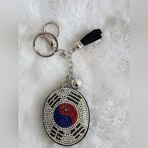 South Korea Flag Elegant Rhinestone Keychain Bag Charm